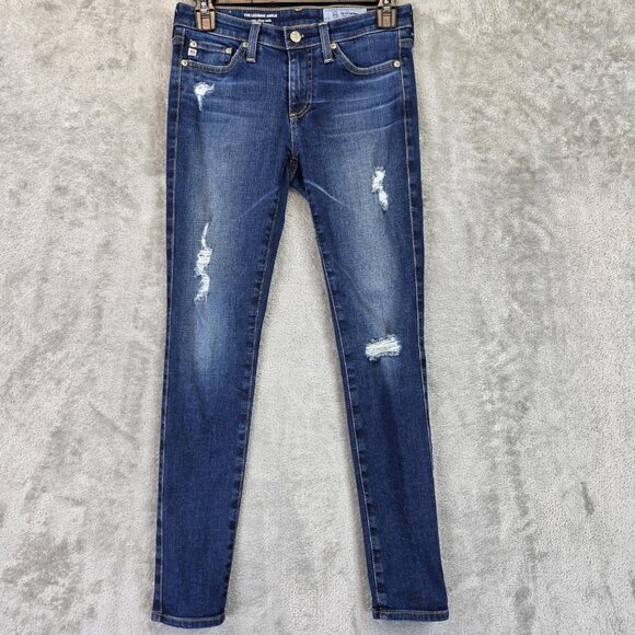 AG Adriano Goldschmied Jeans Womens Size 24R The Legging Ankle Super Skinny Blue - Picture 1 of 11